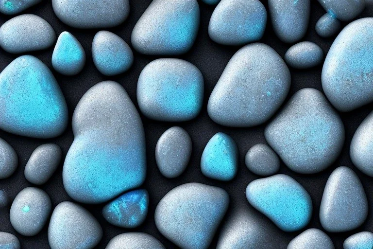 Blue raindrops on a rock, close up view, photo quality, stone marble, ultra realistic