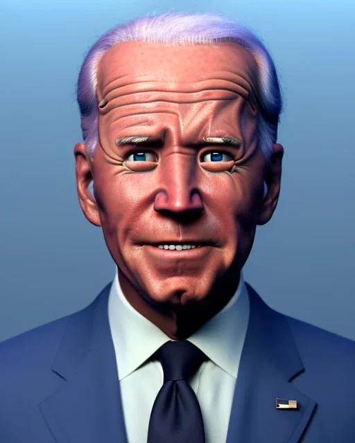 Waist up Portrait, joe Biden, muppet Sesame Street style, Blue suit retro style, photo studio, unreal engine 5, concept art, art station, god lights, ray tracing, RTX, lumen lighting, ultra detail, volumetric lighting, 3d.