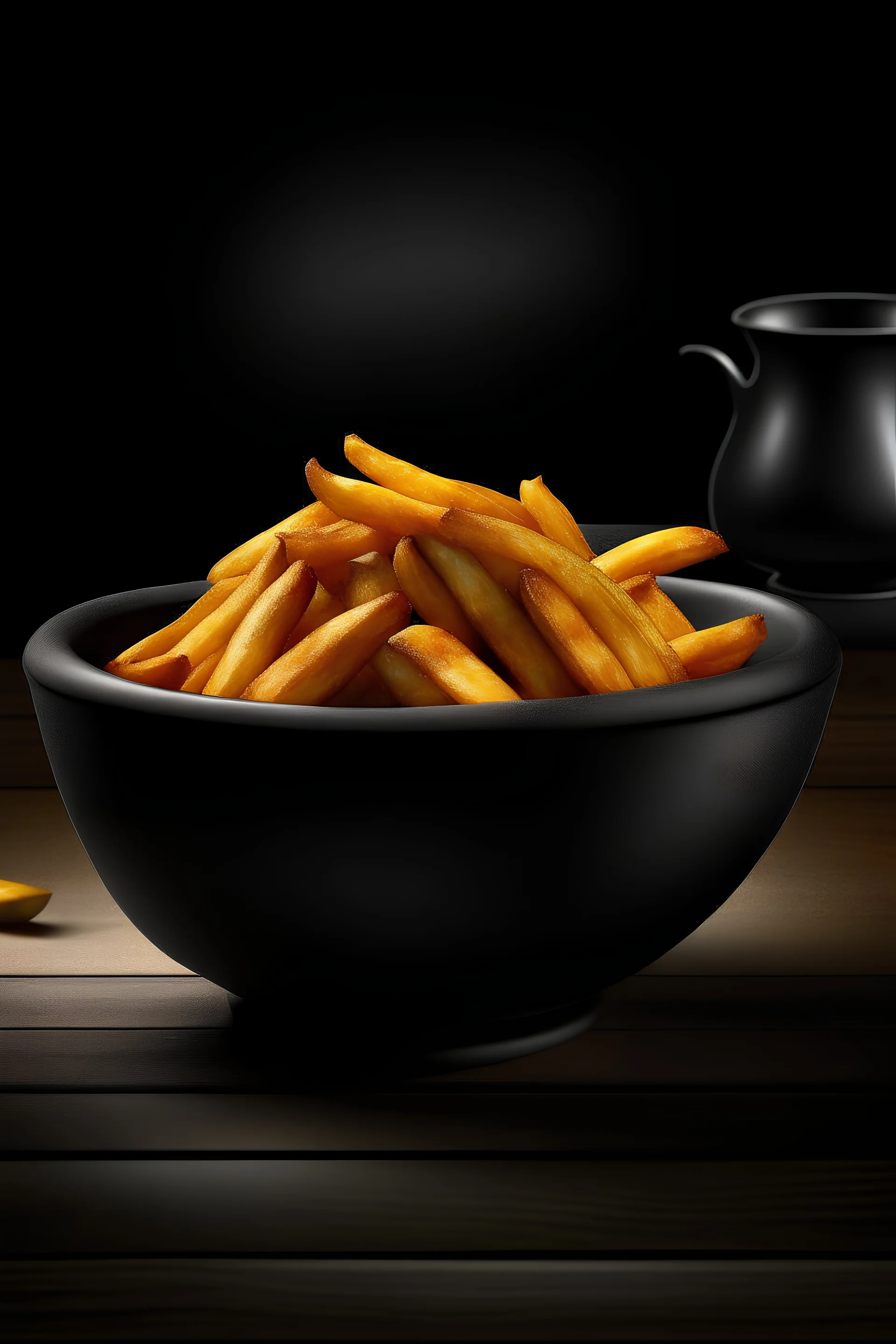 create a stunning & realistic photo of fries in bowl