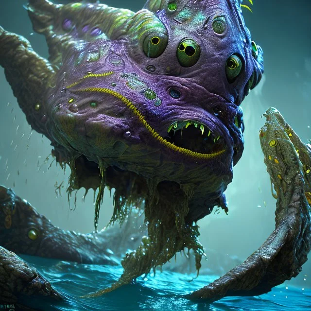 fluid ink angler fish creature, unreal engine 5, 8k resolution, photorealistic, ultra detailed