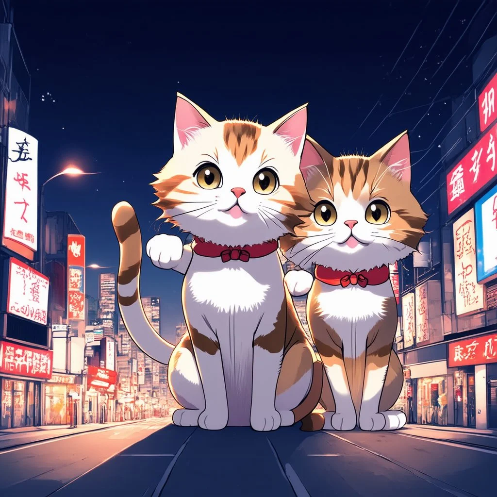 Cats hair emo flam , , Tokyo city night view wallpaper , cartoon