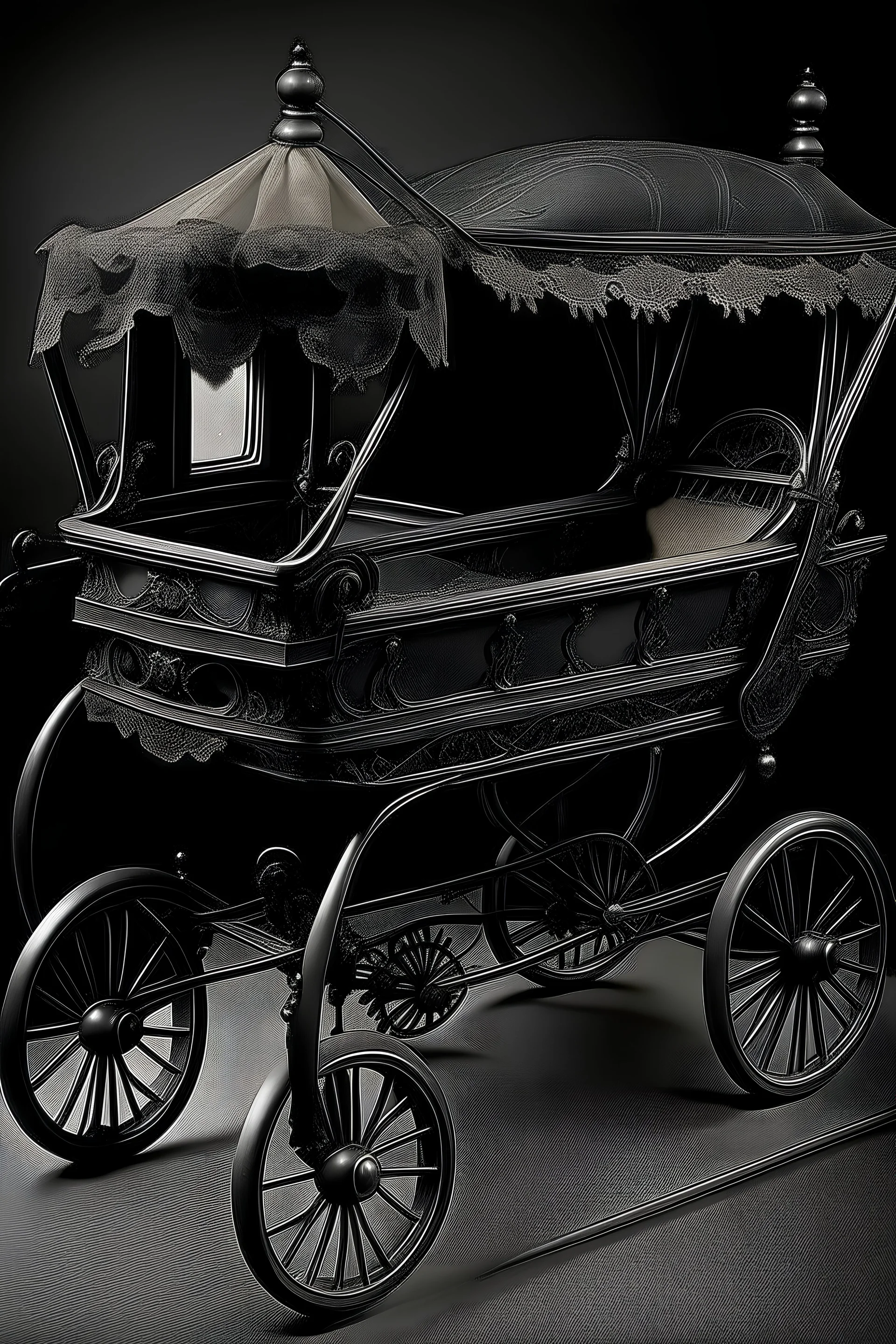 Vintage gothic pram,