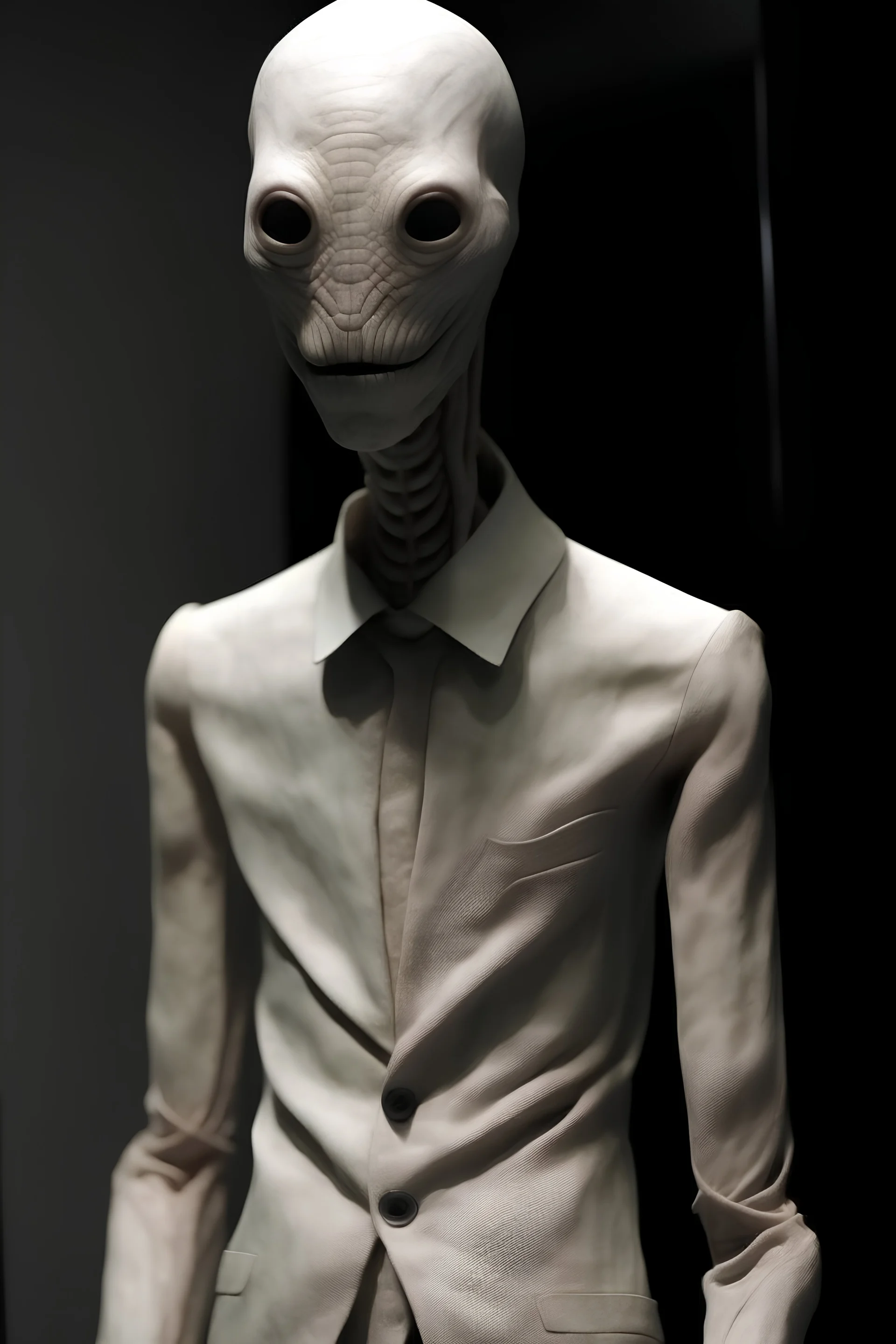 Tall pale man with no eyes