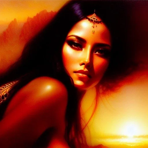 Drawing of beautiful face,busty Dejah Thoris,sweet stare,Mars,desert,minimal ancient armor, balanciaga fashion clothe painting by gaston bussiere, greg rutkowski, yoji shinkawa, yoshitaka amano, tsutomu nihei, donato giancola, tim hildebrandt, oil on canvas, cinematic composition, extreme detail,fit full head inside picture,16k