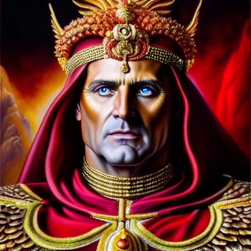 Ultra detailed fullbody Portrait in oil on canvas of Sanguinius wearing armor,extremely detailed digital painting,ultrarealistic skin,intense stare, extremely detailed face, crystal clear eyes, mystical colors ,perfectly centered image, perfect composition, rim light, beautiful lighting,masterpiece ,8k, stunning scene, raytracing, anatomically correct, in the style of Simon Bisley and uncannyknack and Ohrai Noriyoshi and robert e howard and Steve Jung.