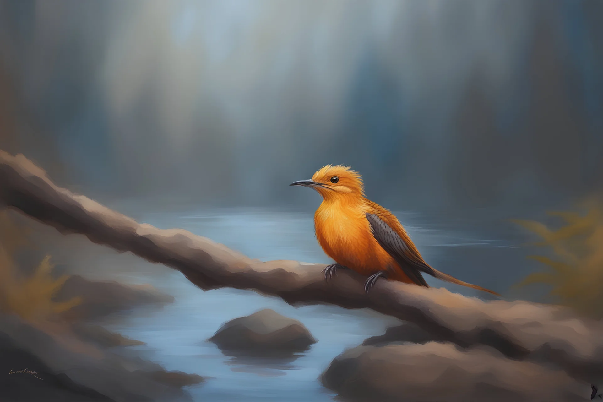 Painting of 1 tiny dragonbird