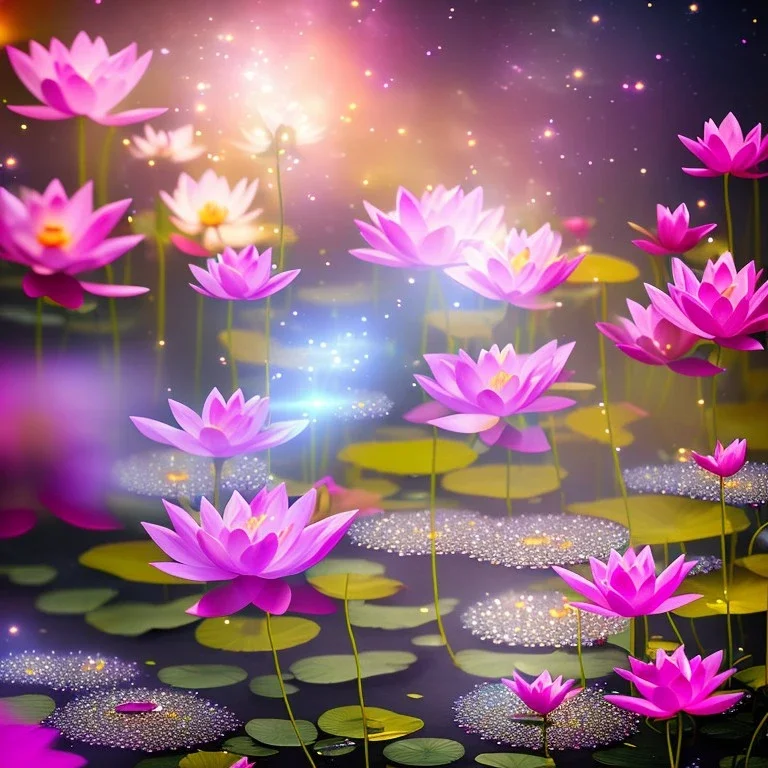 one big crystal subtle lotus in a galactic ambiance with a beautiful fairy, delicate colors, finely tuned detail, ultra high definition, 8 k, unreal engine 5, ultra sharp focus