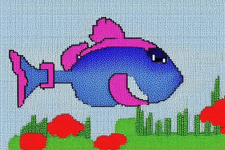 a fish, as a 8-bit sprite