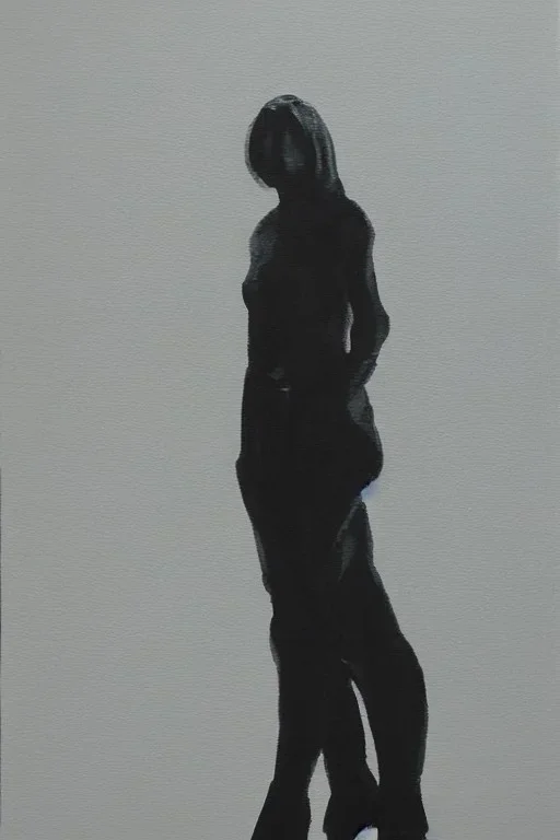 Full body portrait, painting, medium shot lady volumetric nothingness