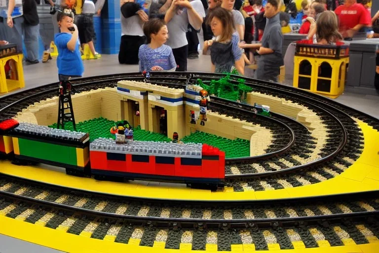 Lego Train in lego central Station New York