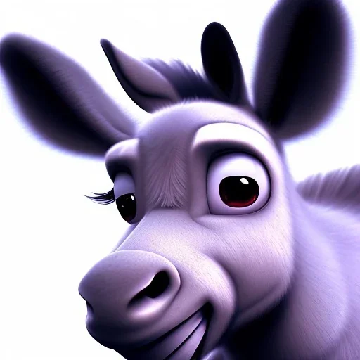 cute donkey with blue eyes,by pixar