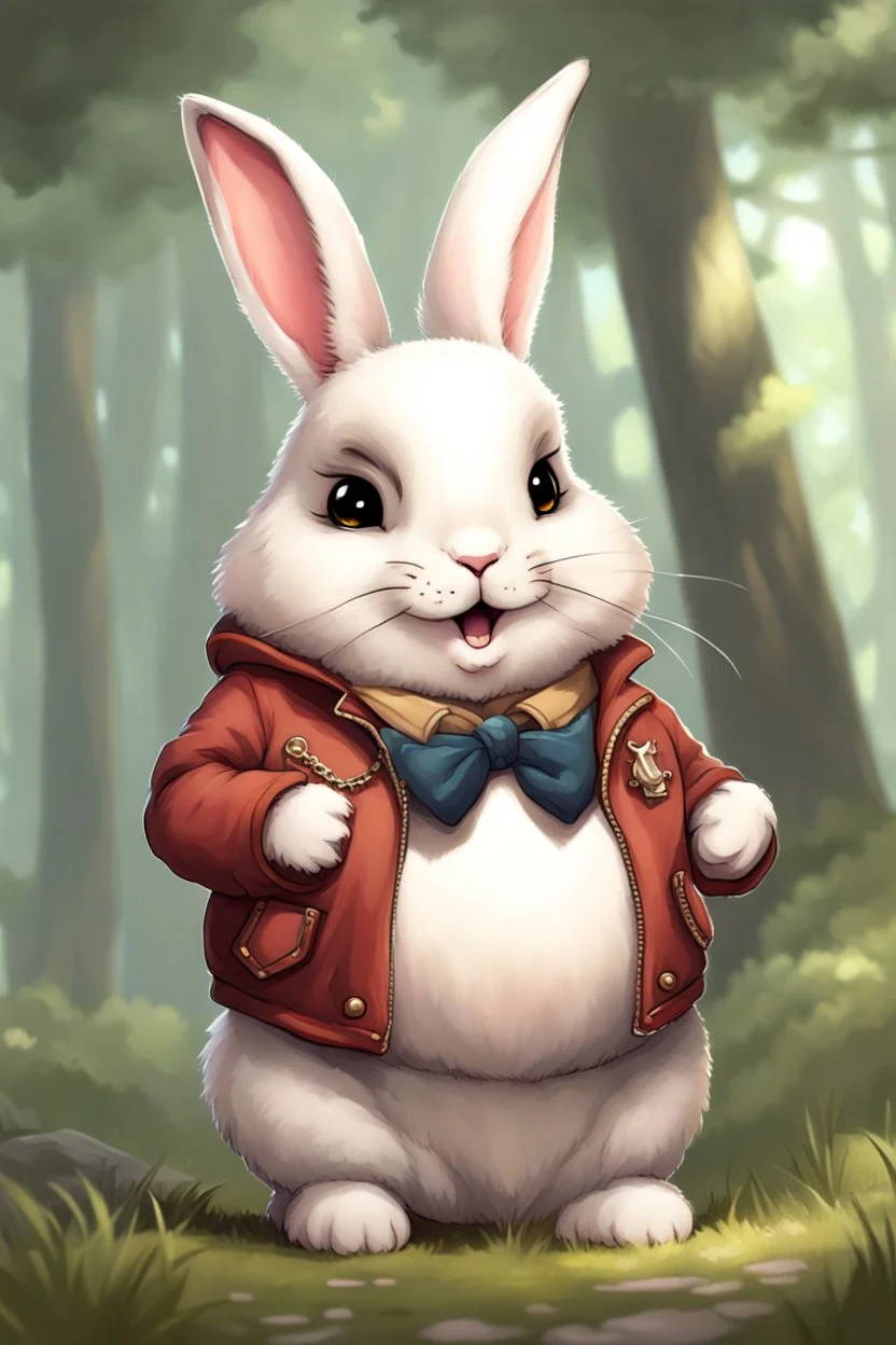 Cute chubby bunny jacket dnd art realism