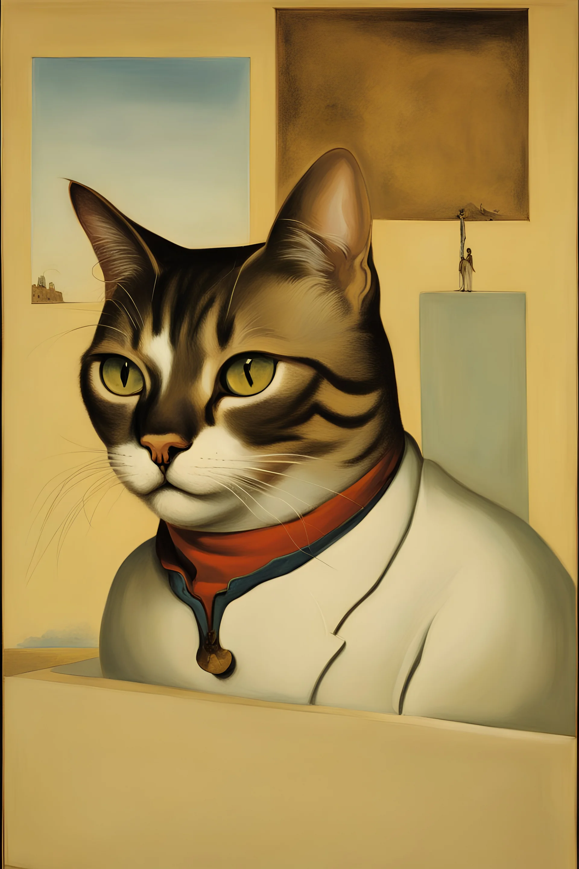 portrait of cat by dali