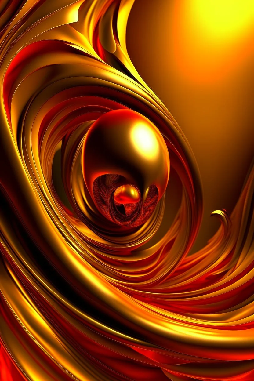 cartoon gold orange light yellow red abstract 3D wallpaper