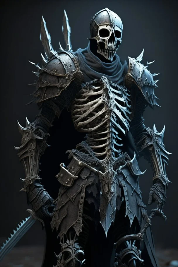 dark age skeleton knight wearing fullplate armor, death incarnate