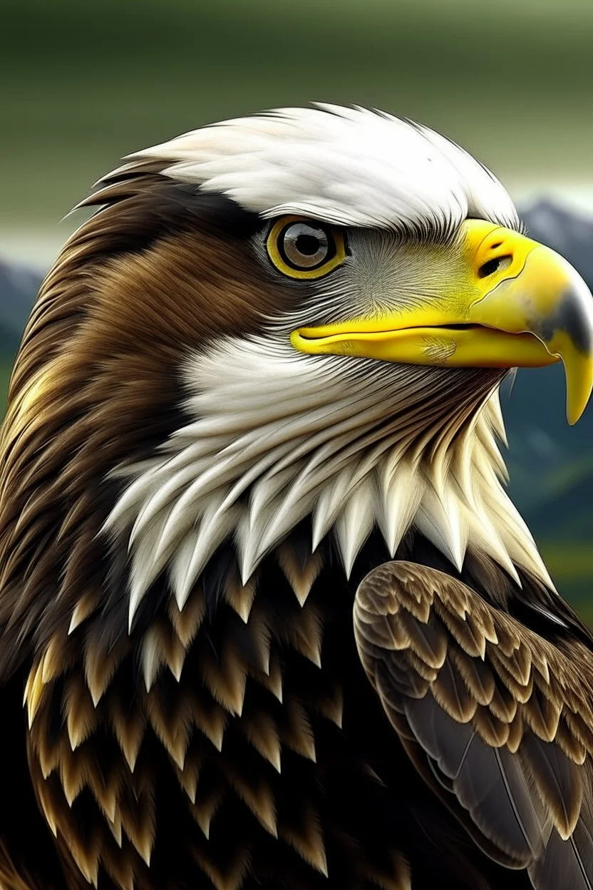 Generate an image of an eagle with beutiful view