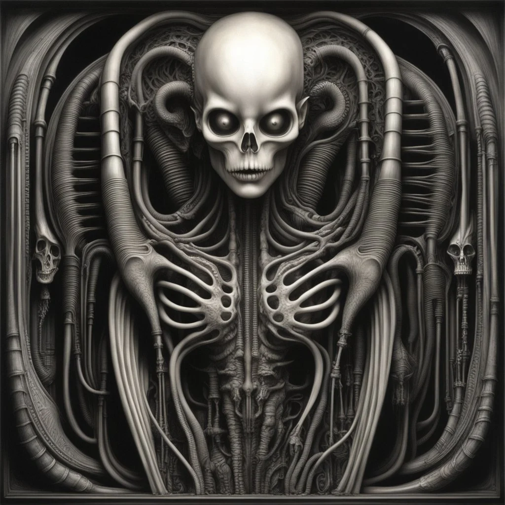 Biomechanicals is a term coined by the artist HR Giger to describe his unique style of combining organic and mechanical elements in his artwork. Giger's biomechanical creations often feature elements such as distorted human figures, skeletal structures, and industrial machinery fused together in eerie and disturbing ways. His artwork has been highly influential in the science fiction and horror genres, and has been featured in films such as Alien and Poltergeist II. Giger's biomechanicals are ch