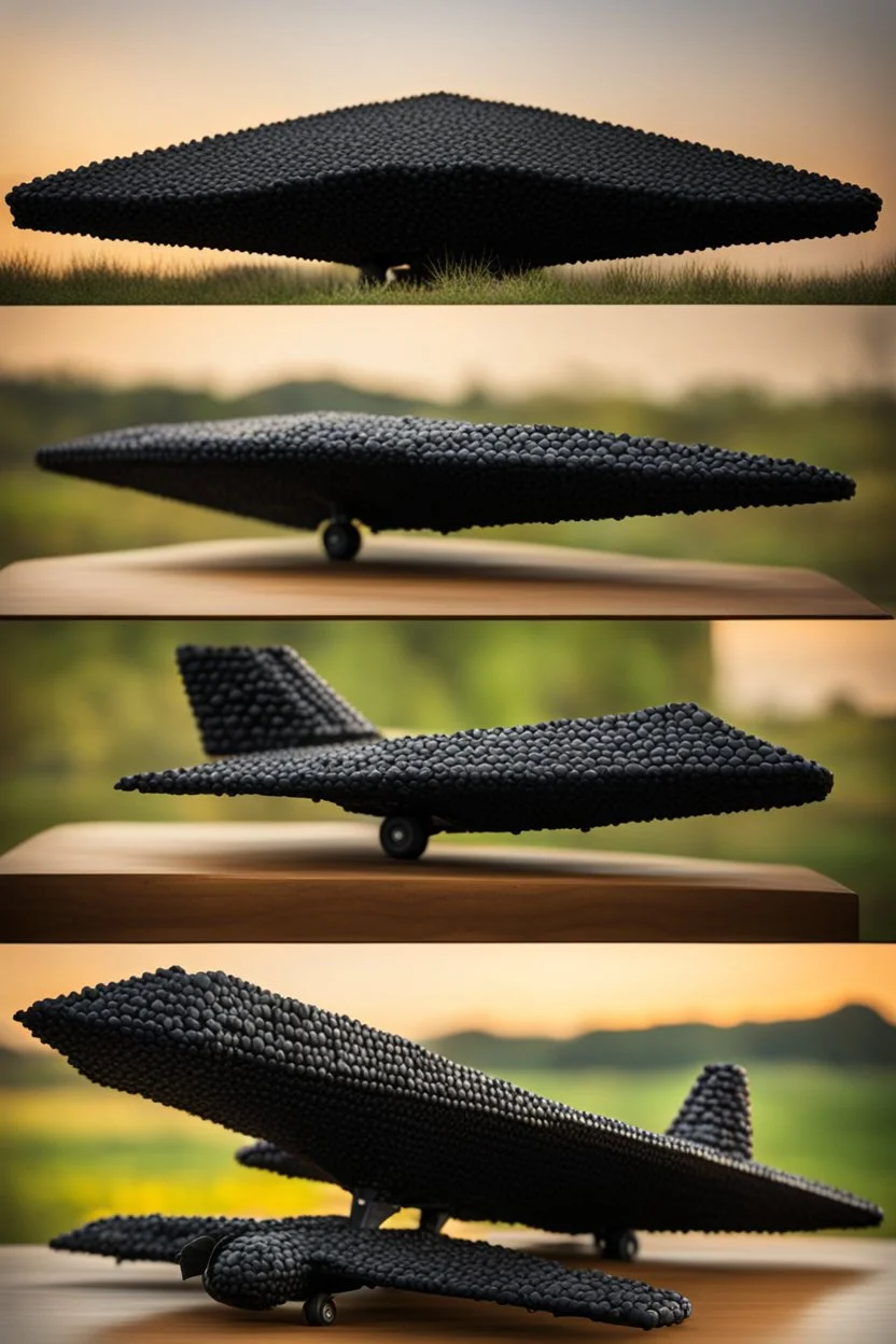 Stealth bomber made of rice crispy treats, photorealistic