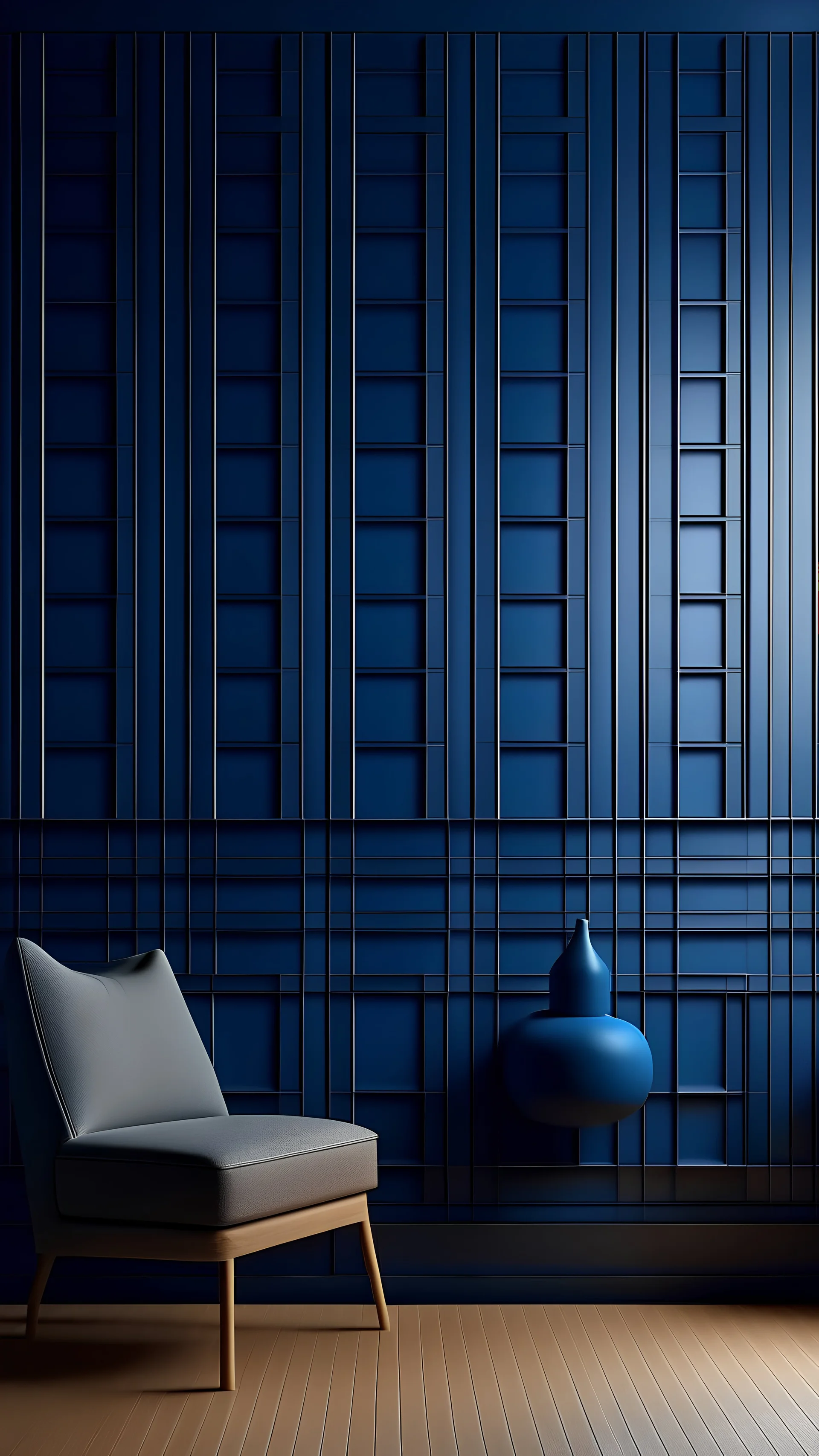 Navy color wall It has no shape
