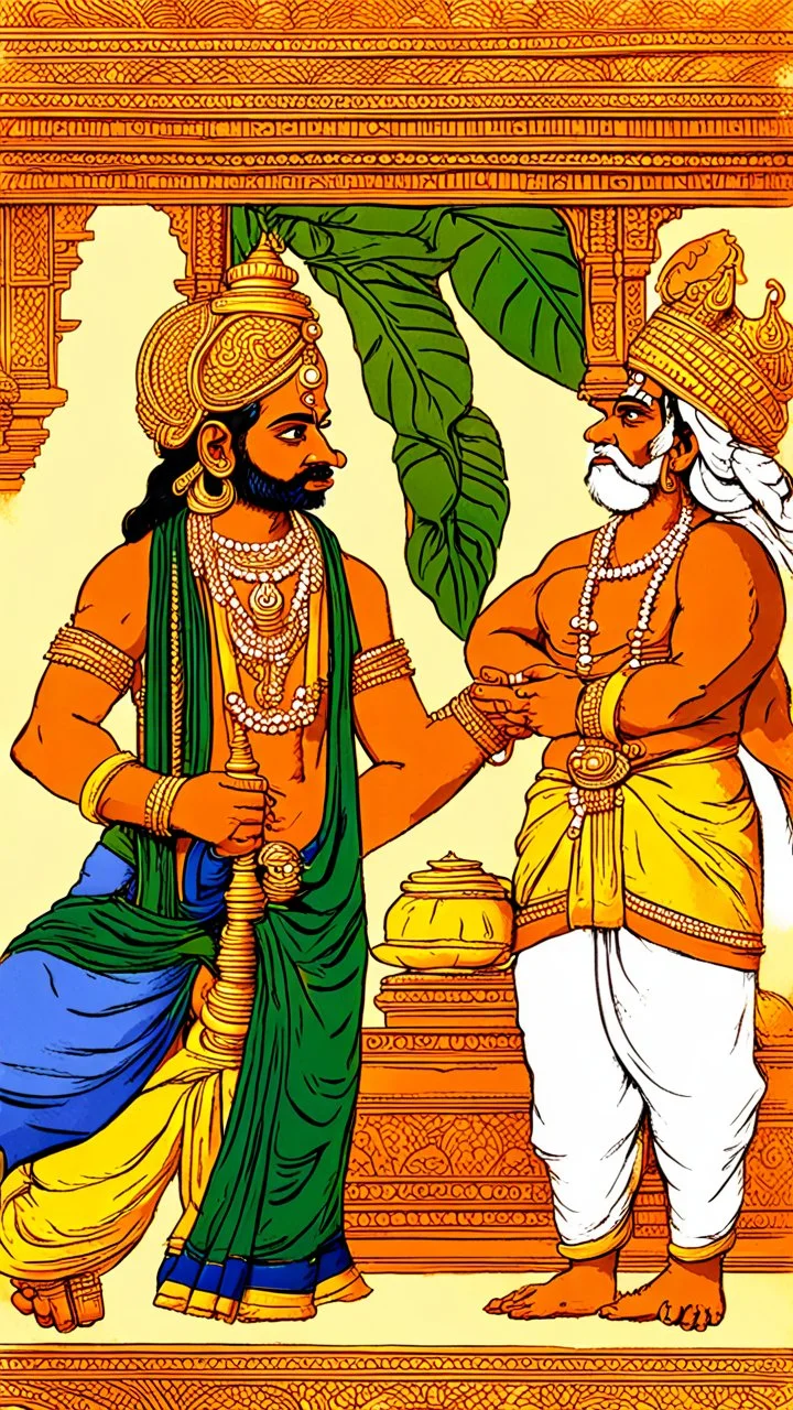 The King and tenali ram talking