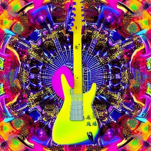 Cadillac PEACE electric guitar PEACE psychedelic hippie trippy acid LSD PEACE GUITAR