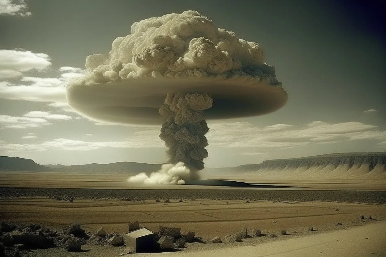 Crée une photo realiste de la Terre en pleine attaque nucléaire