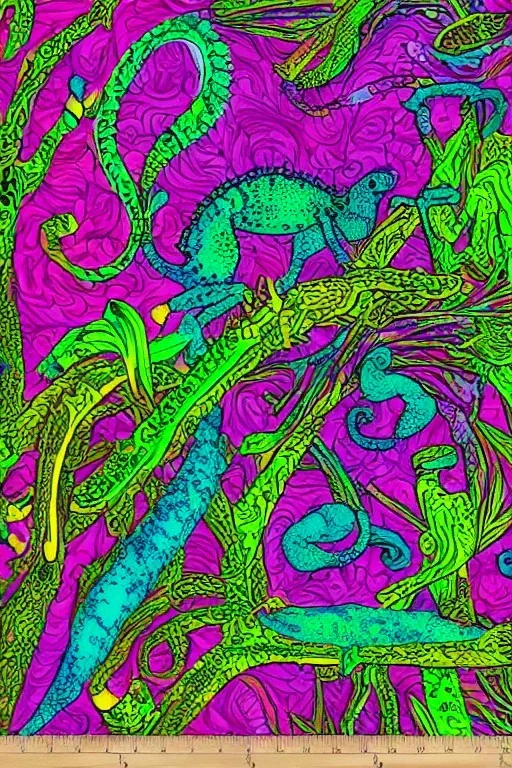 neon color chameleon psychedelic