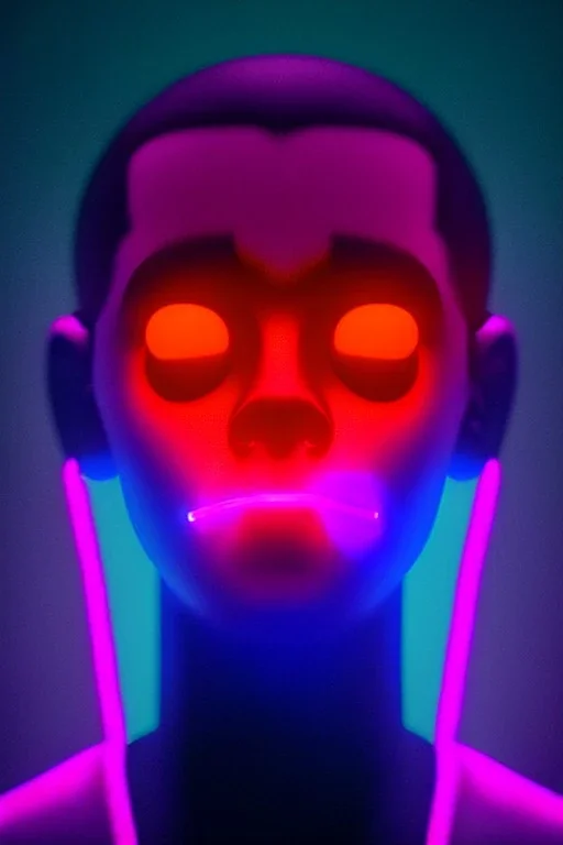 Ultra Realistic image, Rosalía artist, waist up portrait, black eye line, angry face , gold, blue, pop style, pink spray line make up, geometric, led lights, neon, rings piercing, led ornament, fog, bubble latex coat, vibrant color, highly detailed, art stations, concept art, smooth, unreal engine 5, god rays, ray tracing, RTX, lumen lighting, ultra detail, volumetric lighting, 3d, finely drawn, high definition, high resolution.