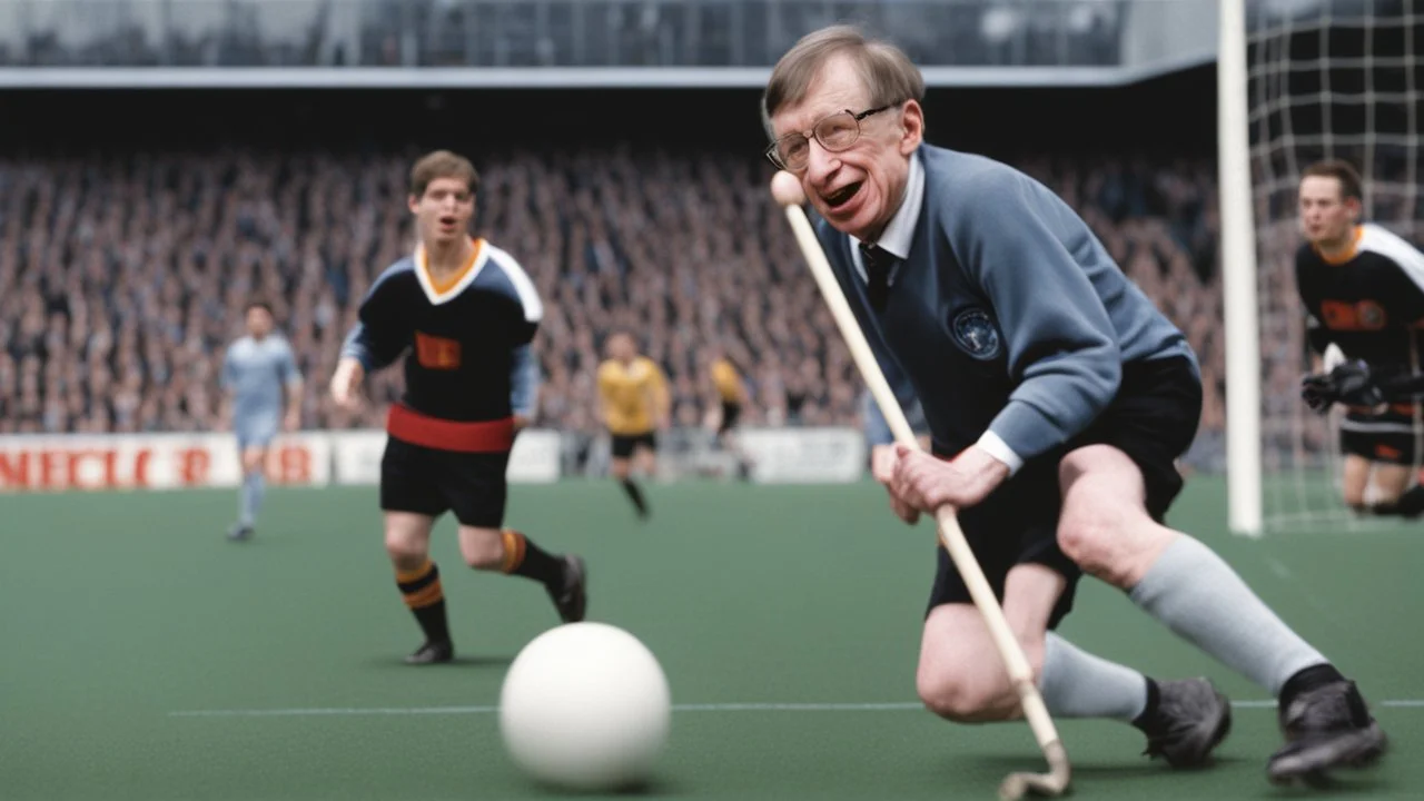 stephen hawking scoring a goal