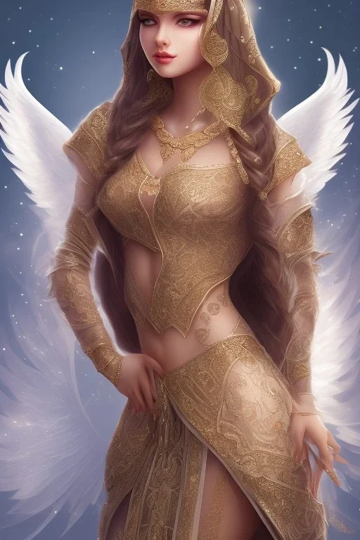 Arab princess, beautiful, innocent, angelic features, Arab clothes, personal image