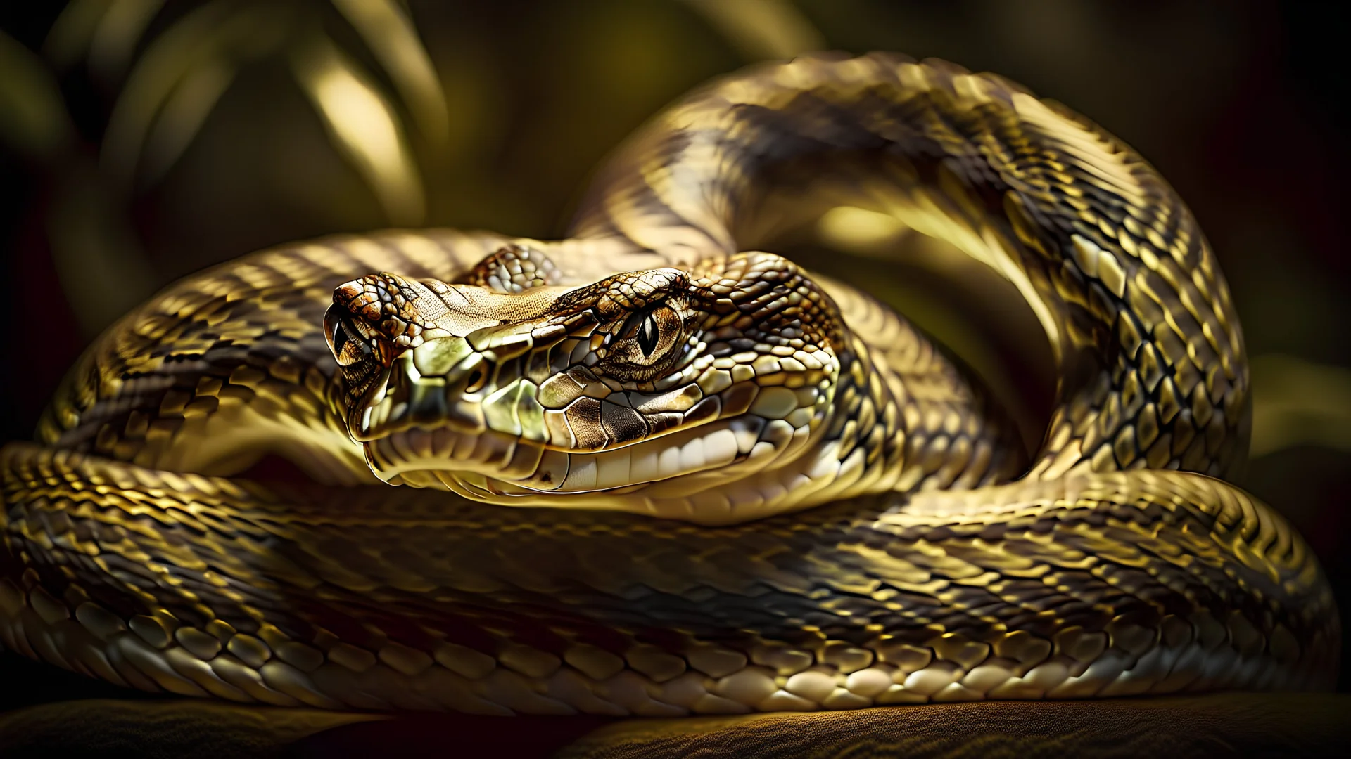 burmese python and dragon, intricately detailed faces, long shot, professional photography, a breathtaking background, natural environment, cinematic side light, shot on DSLR 64 megapixels sharp focus, canon lens, realistic, concept art, 16k resolution