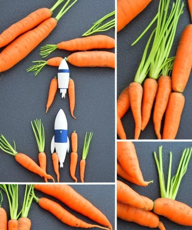 space rocket made of carrots