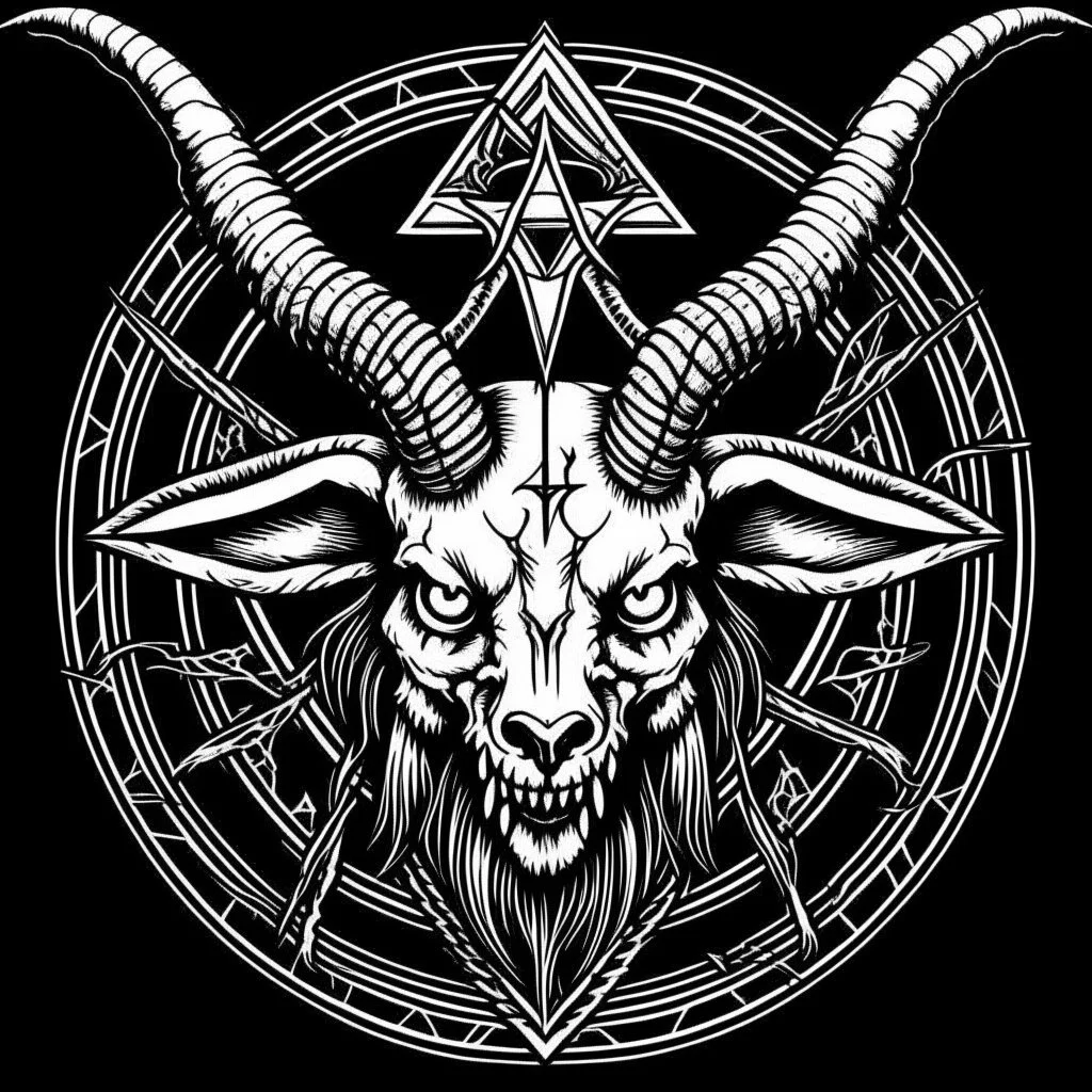 A ocultism symbol of evil, with satanism and nazi goat