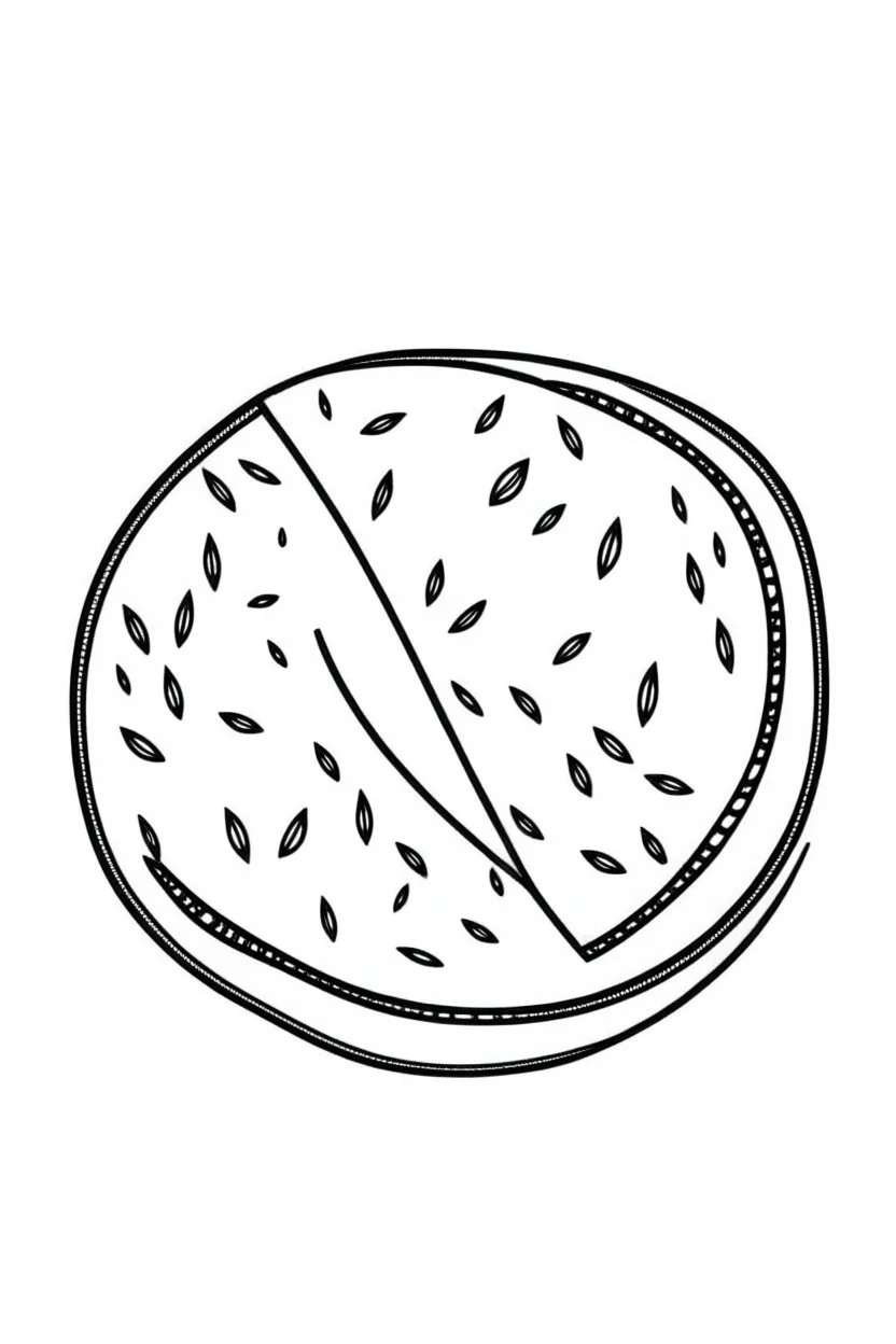 watermelon minimalistic, line art, background, vector, svg, coloring page, black outline on white background