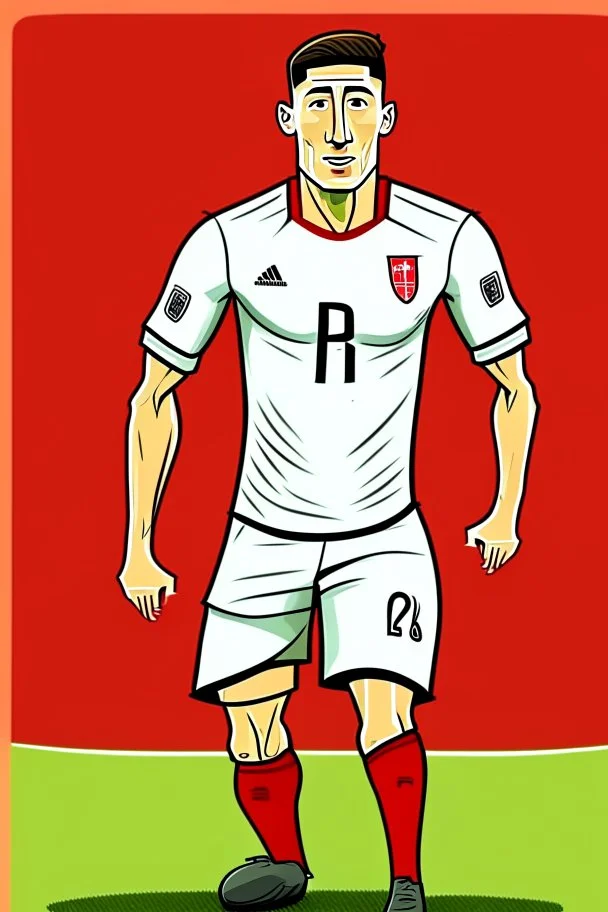 Robert Lewandowski Polish soccer player cartoon 2d