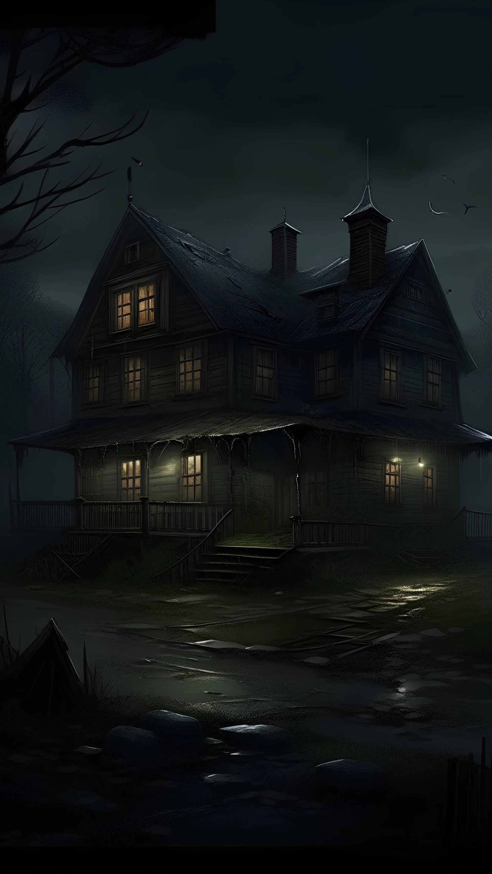 On that cold and dark night, the picture tells about Jason, who settled on the idea of acquiring a beautiful house on the outskirts of the quiet town. The House appears in the center of the description as an old and abandoned place, where its peculiar attractiveness reflects its tempting price, which Jason could not resist. Mysterious tension permeates the conversation of local residents, who tell stories about the dark history of the house, its strange incidents and the appearance of ghosts on