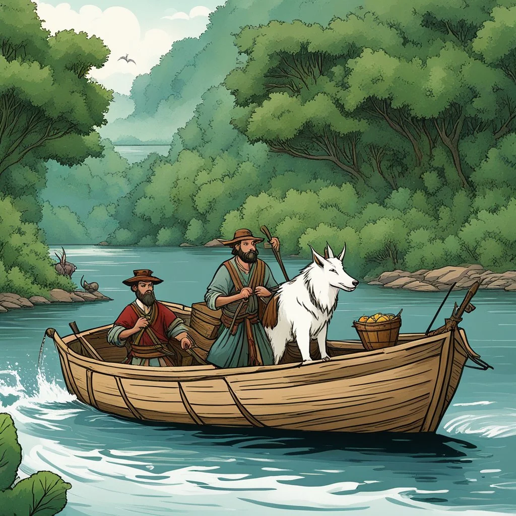 A peasant must take a wolf, a goat and a cabbage across a river in a boat. However the boat is so small that he is able to take only one of the three on board with him. How should he transport all three across the river? (The wolf cannot be left alone with the goat, and the goat cannot be left alone with the cabbage.)