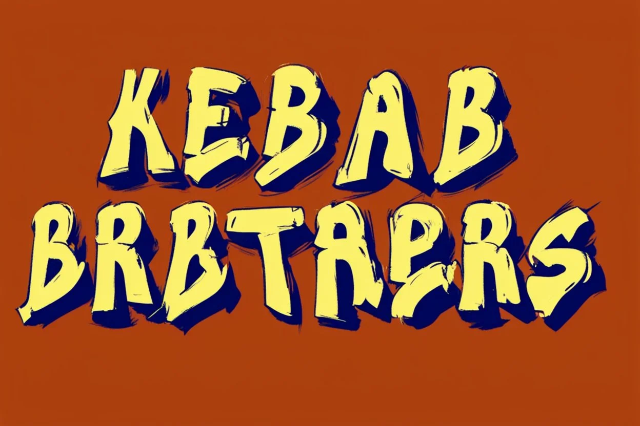 Jesus Christ is Writing the text using a spray can in the subway, Write this text everywhere: "KEBAB BROTHERS", in Graffiti text