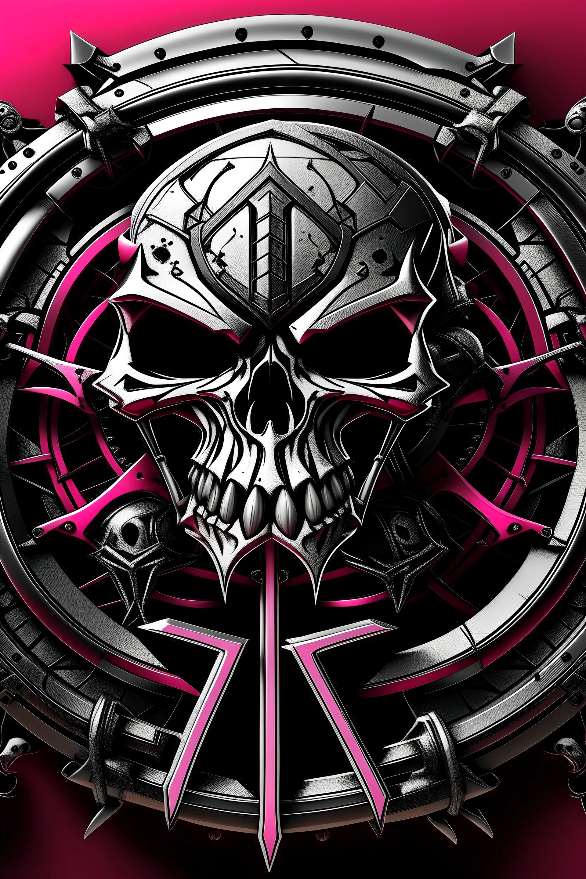 the tiktok logo reimagined in hard metal rock biker style