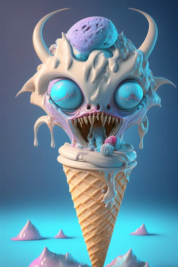 ice cream alien ,highly detailed, artstation, sharp focus,4k