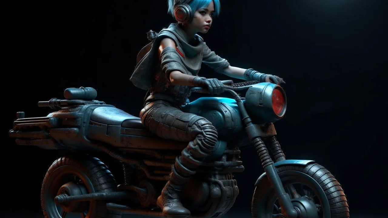 flying motocycle bulma cyberpunk realistic star wars