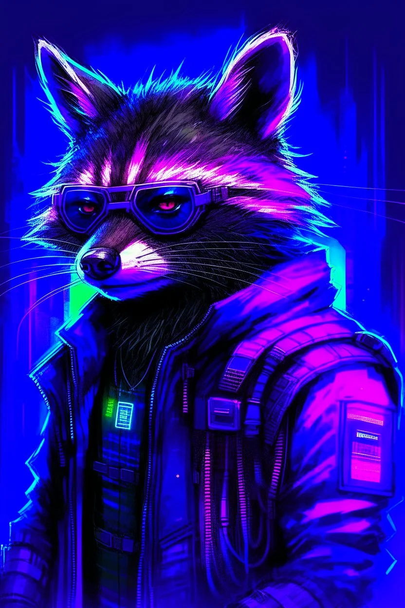 cyberpunk racoon