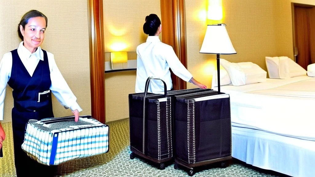 suspicious hotel housekeeping stealing someone's baggage