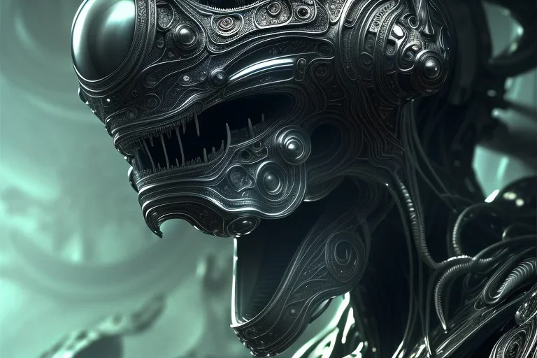 engineer alien face, highly detailed, symmetrical long head, smooth marble surfaces, detailed ink illustration, raiden metal gear, cinematic smooth stone, deep aesthetic, concept art, post process, 4k, carved marble texture and silk cloth, latex skin, highly ornate intricate details, moody lighting, h. r. giger, hayao miyazaki, by artgerm