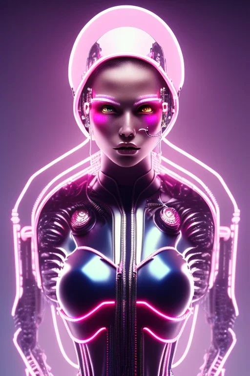 cyberpunk, pink latex body, women, body portrai, highlight eyes perfect, skin, tron, cyborg, perfekt sexy, real, dream, hr giger