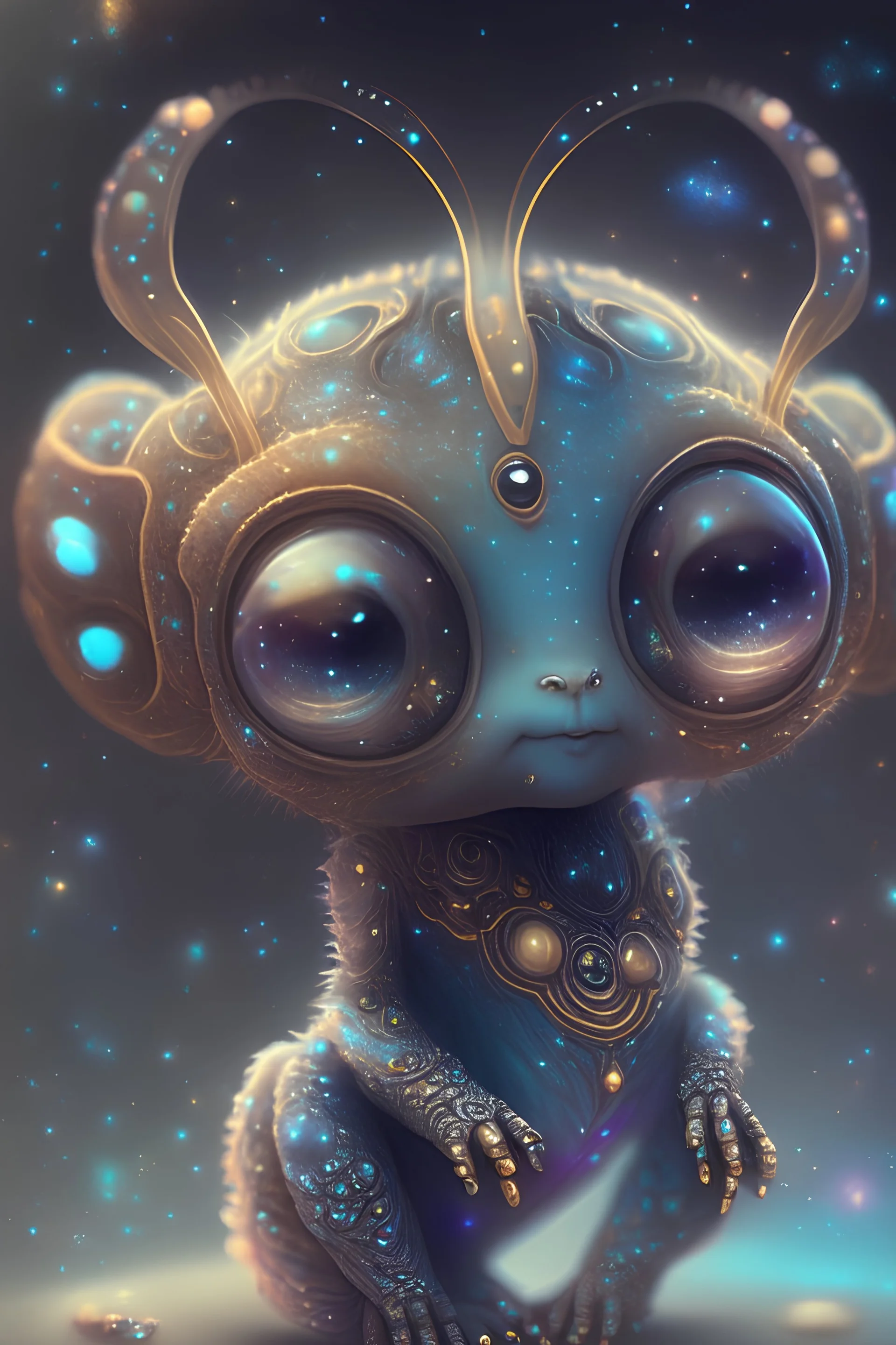 Zodiac Galaxy cute alien,highly detailed, artstation, sharp focus