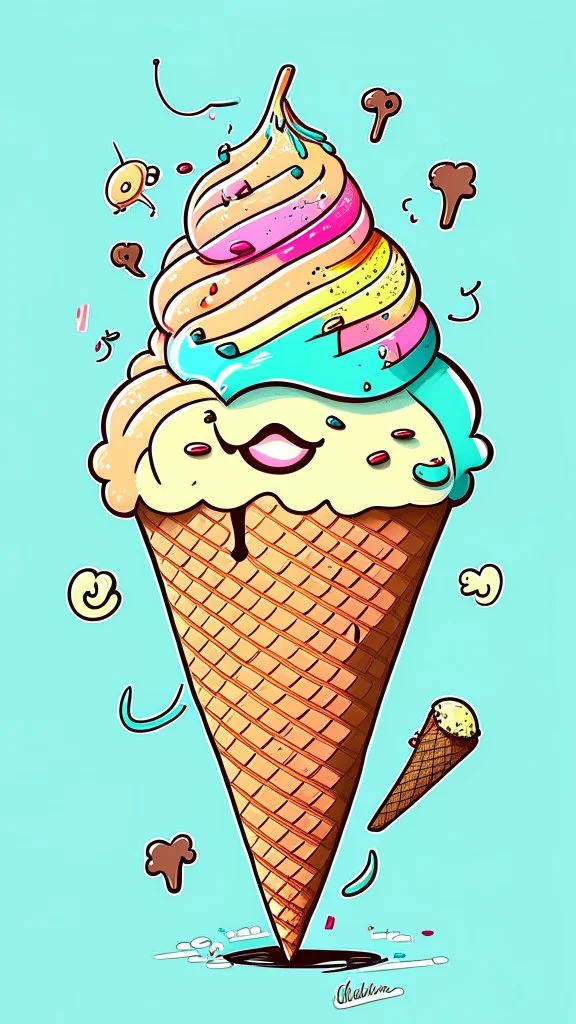 Fun doodle ice-cream