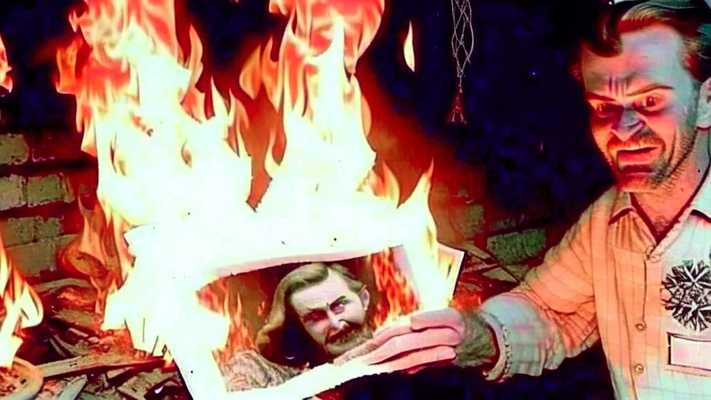 man summons evil demons by tossing old time family photos in big fire