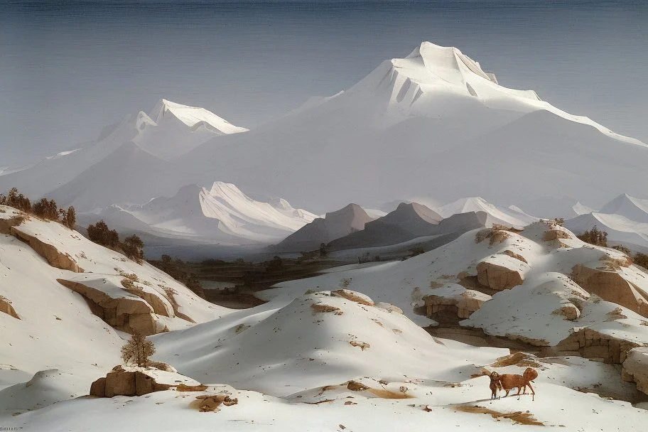 mountain range in snow by pontormo