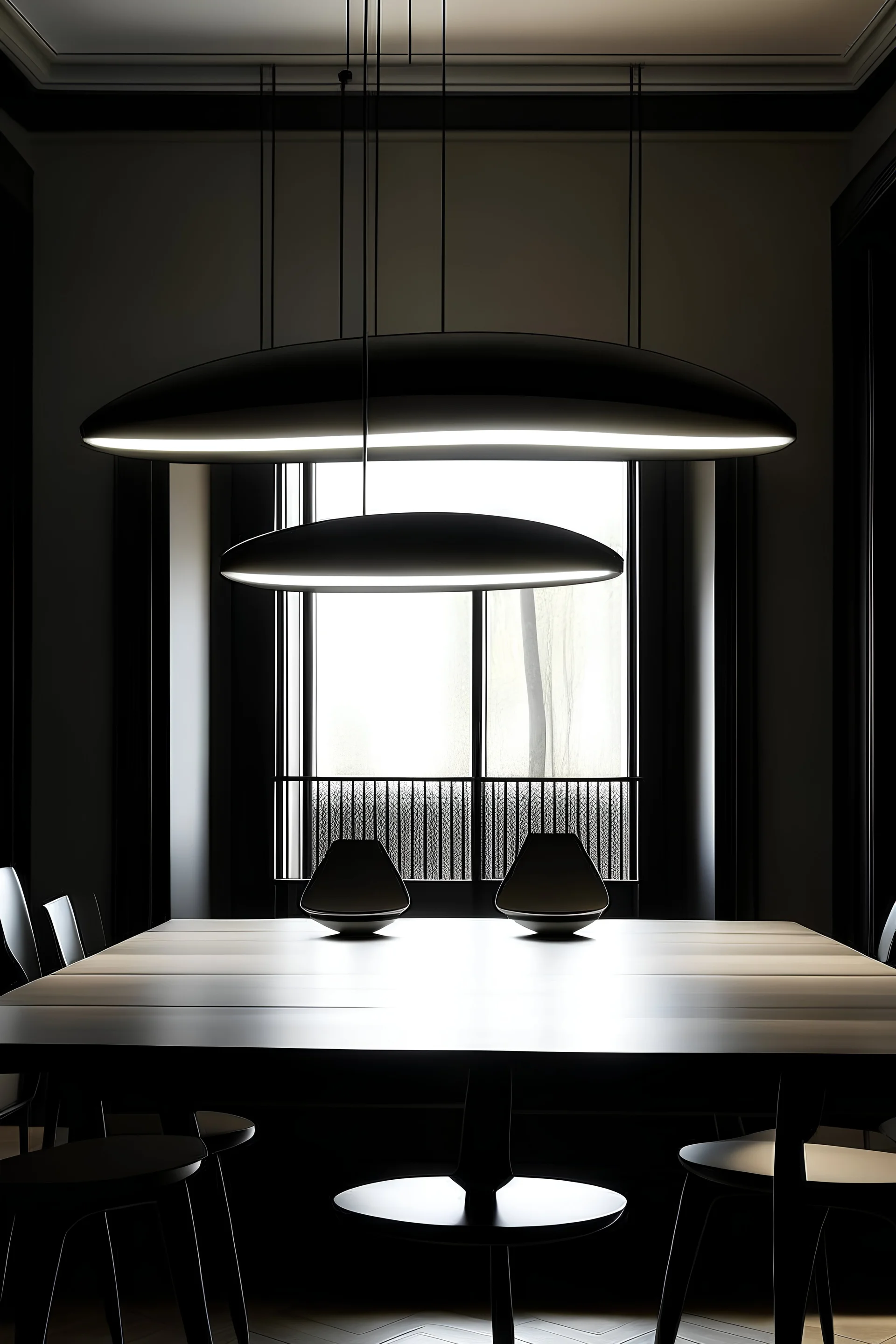 A minimal style chandelier made oval shape